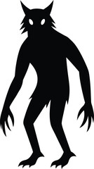 Skinwalker Silhouette Vector Art Illustration