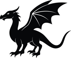 Wyvern Silhouette Vector Art Illustration