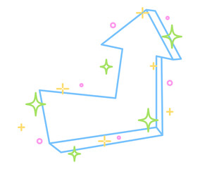 up blue cute doodle line arrow business clipart illustration