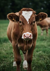 緑の瞳、夕暮れの牛