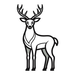 Obraz premium Stylized illustration of a majestic stag with large antlers standing gracefully