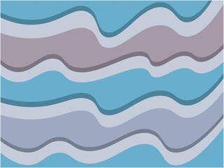 青色のレトロでポップな波模様の抽象的背景素材 organic wave