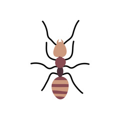 Cartoon ant vector illustration. Cute nature insect.
