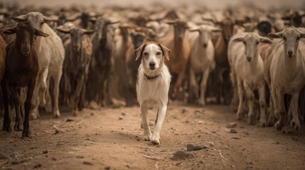 Leading the Flock A Herding Dog in Action