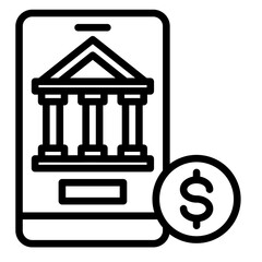 Mobile Banking  Icon Element For Design