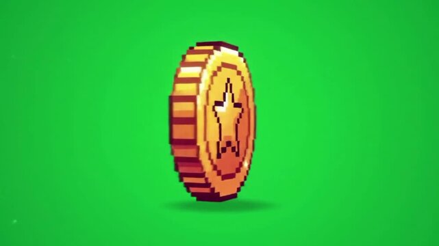 Pixel Gold Coin Icon for Fantasy Game Currency UI