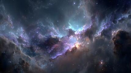 Fototapeta premium A vibrant nebula of cosmic dust and starlight.