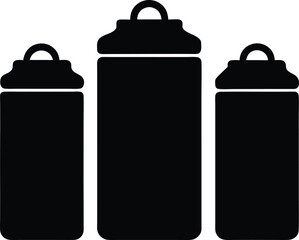 Minimal Kitchen Canisters silhouette vector art illustration
