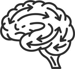 Fototapeta premium Creative idea light bulb concept icon inside a human head silhouette, symbolizing innovation, knowledge, and brainstorming.