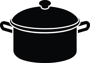 Cooking Pot Minimal Outline silhouette vector art illustration