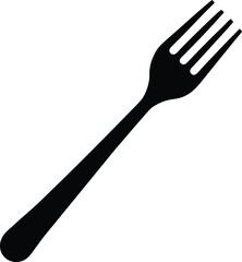 Kitchen Fork Plain Style silhouette vector art illustration