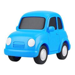 Blue Automobile in Modern Design Isolated On White Background: A sleek, captivating blue car, designed with a modern aesthetic and minimalist elegance, symbolizes transportation and style. 