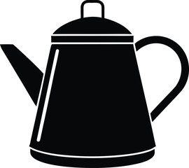 Traditional Kettle in Outline silhouette vector art illustration