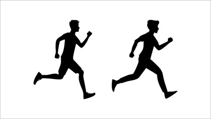 silhouette icon running man. isolated on a white background