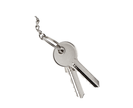 two metal keys isolated on white background