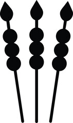 Skewers Set in Minimalist Form silhouette vector art illustration