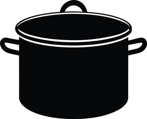 Stockpot in Minimal Style silhouette vector art illustration