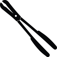 Tongs for Food Handling silhouette vector art illustration