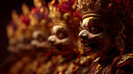 Tibetan Buddhist Mask Dance, Cham performers in traditional costume