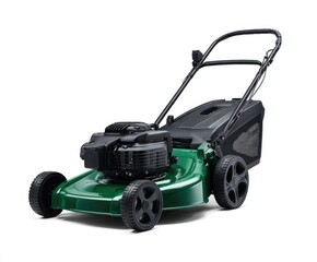 Green lawnmower isolated