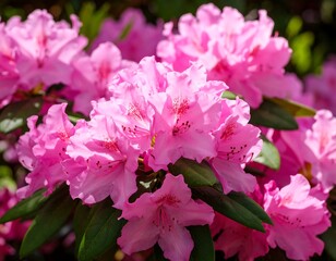 Close-up of vibrant pink azalea blossoms