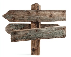 Fototapeta premium Weathered wooden directional sign