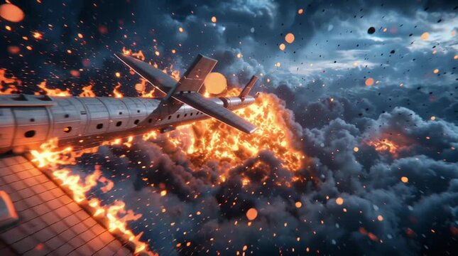 A spy mid-air diving from a hijacked plane