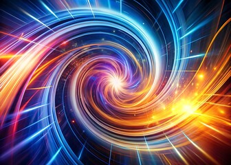Obraz premium Vibrant swirling vortex of cosmic energy and light trails