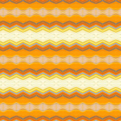 Chevron-style zigzag abstract pattern in warm orange, cream, and yellow hues. Retro-inspired digital texture ideal for textile, wallpaper, or graphic backgrounds.
