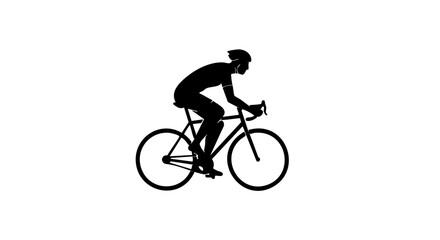 Fototapeta premium Silhouette of a cyclist riding a road bicycle.