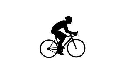 Naklejka premium A cyclist silhouette riding a road bicycle.