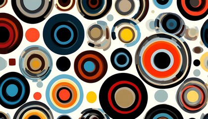 Retro Pixelated Concentric Circles Abstract Pattern Background