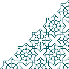 Abstract geometric corner decoration in Islamic style