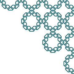 Abstract geometric corner decoration in Islamic style