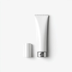 White tube cosmetic container mockup