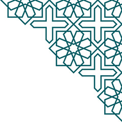 Abstract geometric corner decoration in Islamic style