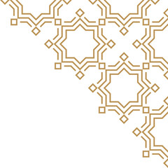 Abstract geometric corner decoration in Islamic style