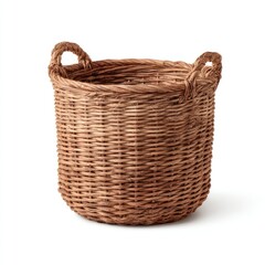 Obraz premium Round woven basket with handles