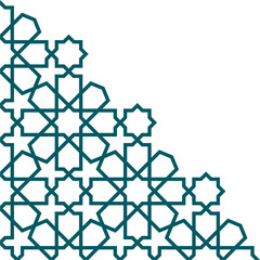 Abstract geometric corner decoration in Islamic style