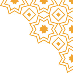 Abstract geometric corner decoration in Islamic style