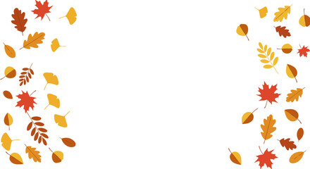 Autumn Leaves Border: Falling Foliage Design Element