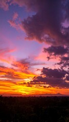 Fototapeta premium Colorful sunset over tropical landscape