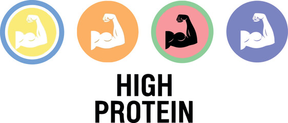 High protein diet and muscle building nutrition for fitness and health concept