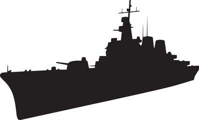 Battleship Silhouette vector illustration
