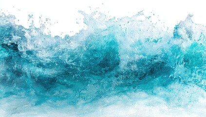 Ocean wave splash, turquoise blue
