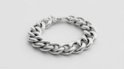Naklejka premium Silver bracelet, chunky chain link