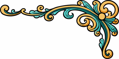 Vintage Swirl Corner Design for Invitations