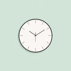 White clock on mint green background