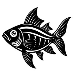 Fototapeta premium A beautiful vector illustration of a fish swimming underwater, featuring smooth gradient colors that create a vibrant and dynamic aquatic scene. Perfect for nature, ocean, and marine-themed designs. C