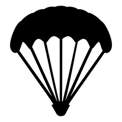 Minimalist Black Silhouette Depiction of a Parachute for Aerial Sports and Safety